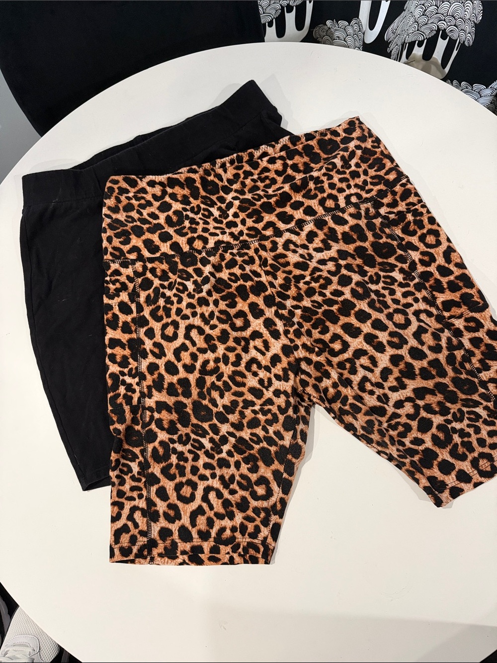 Leopard Print and Black Bike Shorts - 2-Pack